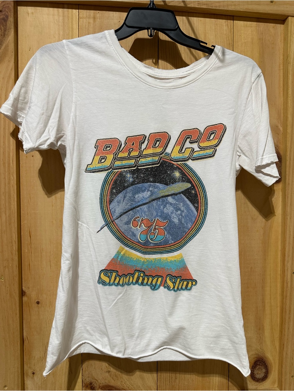 Recycled Karma White 'BAD CO' Shooting Star Graphic Tee